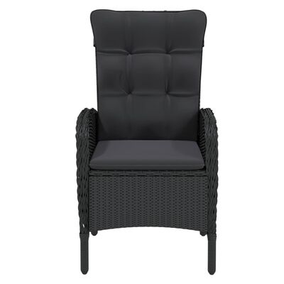 vidaXL Set mobilier de grădină, 7 piese, negru, poliratan