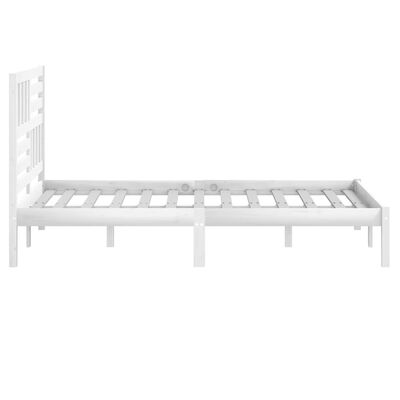 vidaXL Cadru pat, alb, 140x190 cm, lemn masiv de pin