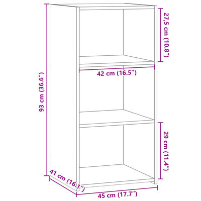 vidaXL Dulap, gri sonoma, 45x41x93 cm, lemn compozit