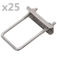 vidaXL Clemă de prindere tip U pentru stâlp gard, 60x40 mm, 25 seturi