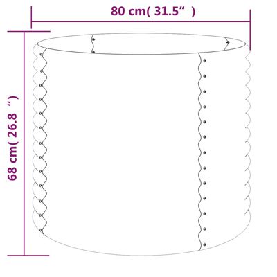 vidaXL Jardinieră grădină gri 80x80x68 cm oțel vopsit electrostatic