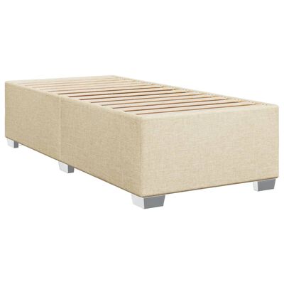 vidaXL Pat box spring cu saltea, crem, 90x200 cm, textil