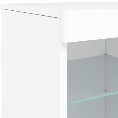 vidaXL Servantă cu lumini LED, alb, 164x37x67 cm