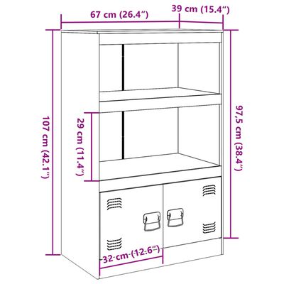 vidaXL Comodă Roz 67x39x107 cm oțel