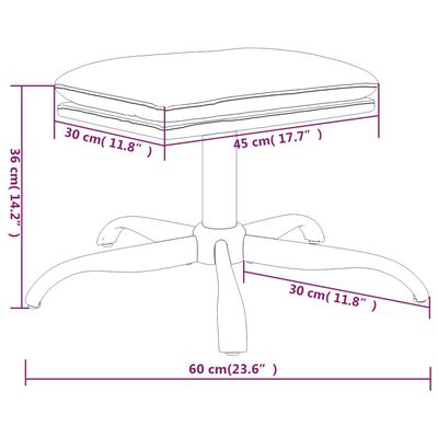 vidaXL Taburet, crem, 60x60x36 cm, textil și piele ecologică