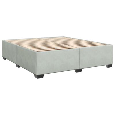 vidaXL Pat box spring cu saltea, gri deschis, 180x200 cm, catifea