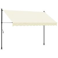 vidaXL Copertină retractabilă, crem, 300x150 cm, țesătură și oțel