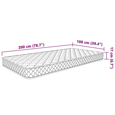 vidaXL Saltea din spumă cu memorie, alb, 100x200x17 cm