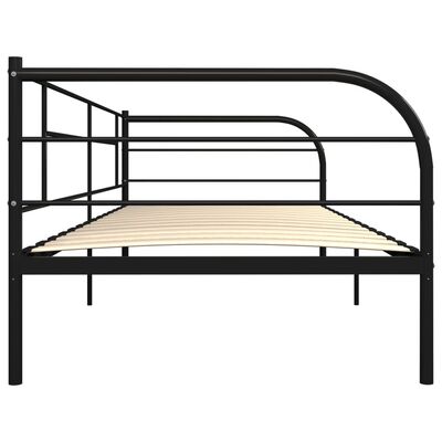 vidaXL Cadru pat de zi, negru, 90 x 200 cm, metal