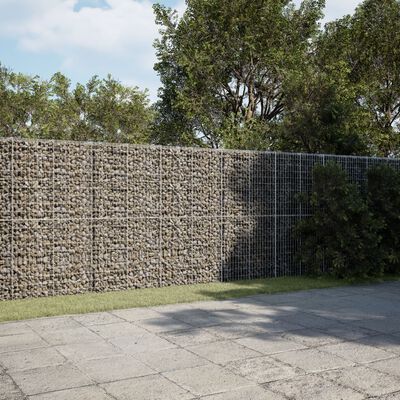 vidaXL Coș gabion cu capac, 1050x100x200 cm, fier galvanizat