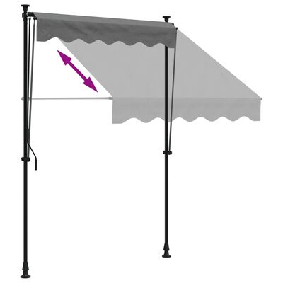 vidaXL Copertină retractabilă, antracit, 150x150 cm, țesătură și oțel