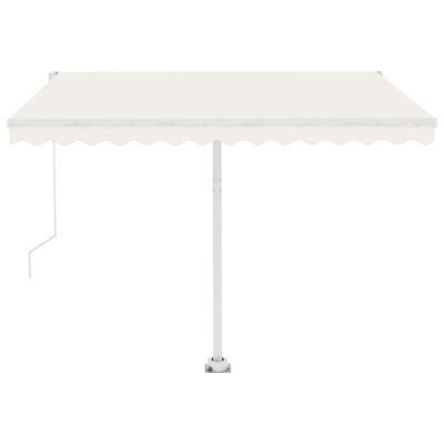 vidaXL Copertină retractabilă manual cu LED, crem, 350x250 cm