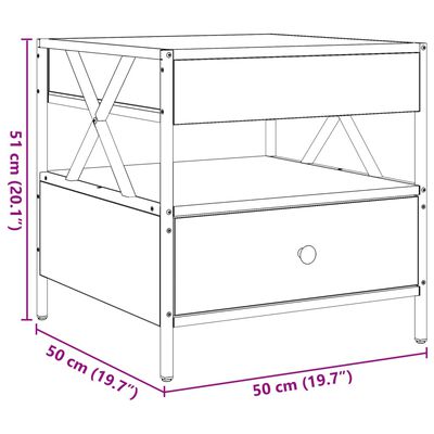 vidaXL Măsuță de cafea cu LED infinity, gri sonoma, 50x50x51 cm