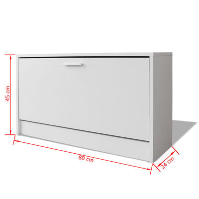 vidaXL Banchetă de stocare pentru pantofi, 80x24x45 cm, alb