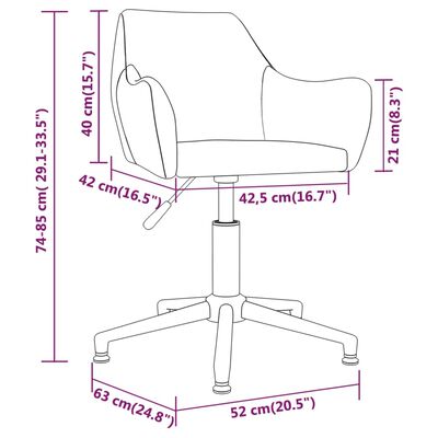 vidaXL Scaune de bucătărie pivotante, 2 buc, gri închis, catifea