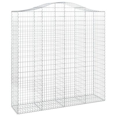 vidaXL Coșuri gabion arcuite, 2 buc 200x50x200/220 cm, fier galvanizat