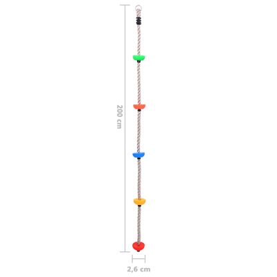 vidaXL Frânghie de cățărat cu platforme, 200 cm