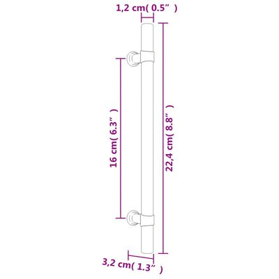 vidaXL Mânere de dulap, 10 buc., argintiu, 160 mm, oțel inoxidabil