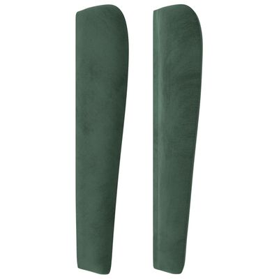 vidaXL Tăblie pat cu aripioare verde închis 203x23x118/128cm catifea