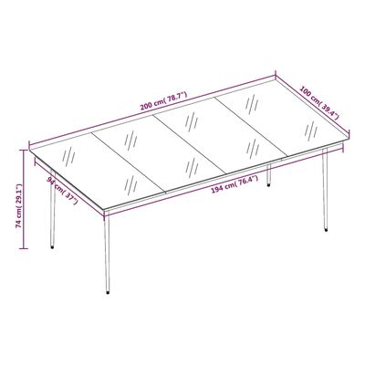 vidaXL Set mobilier de grădină, 7 piese, gri