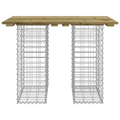 vidaXL Bancă grădină, design gabion, 100x70x72 cm, lemn pin impregnat