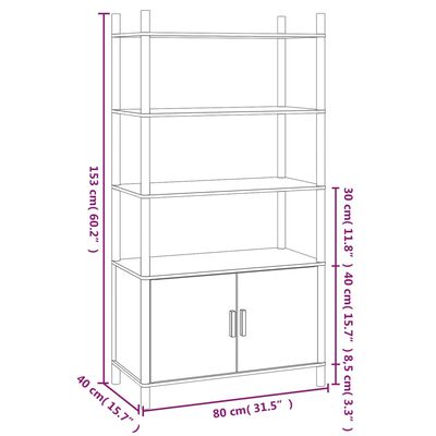 vidaXL Dulap înalt, 80x40x153 cm, lemn prelucrat