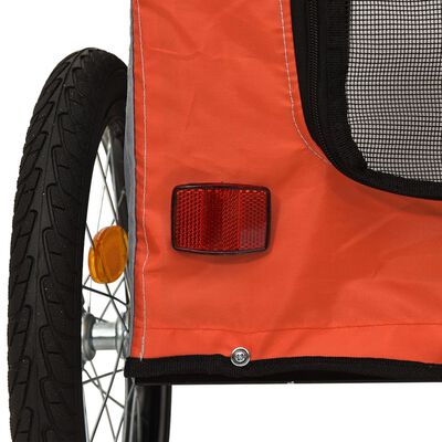 vidaXL Remorcă de bicicletă animale portocaliu/gri, textil oxford/fier