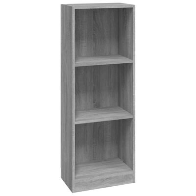 vidaXL Bibliotecă cu 3 niveluri gri sonoma 40x24x109 cm lemn compozit