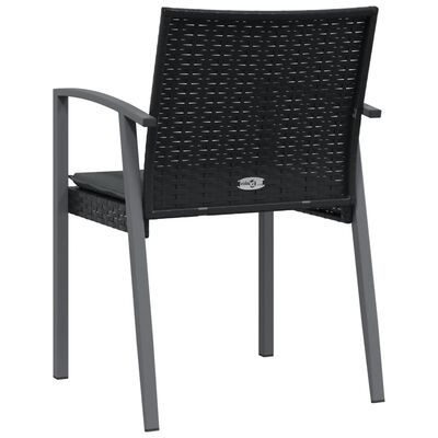 vidaXL Scaune de grădină cu perne 4 buc. negru 56,5x57x83 cm poliratan