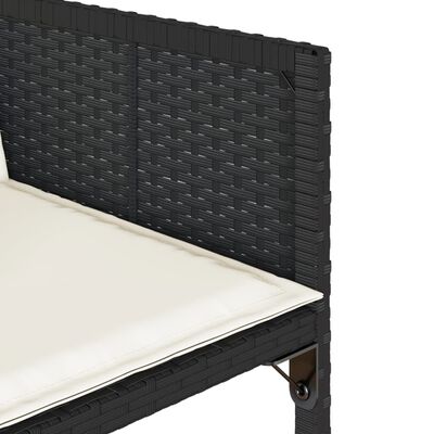 vidaXL Set mobilier de grădină cu perne, 9 piese, negru, poliratan