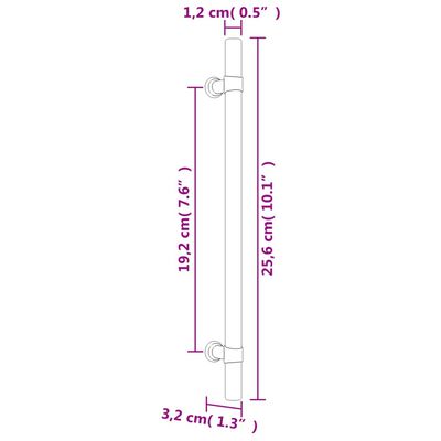 vidaXL Mânere de dulap, 5 buc., bronz, 192 mm, oțel inoxidabil