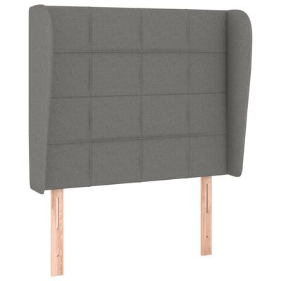 vidaXL Pat box spring cu saltea, gri închis, 90x200 cm, textil