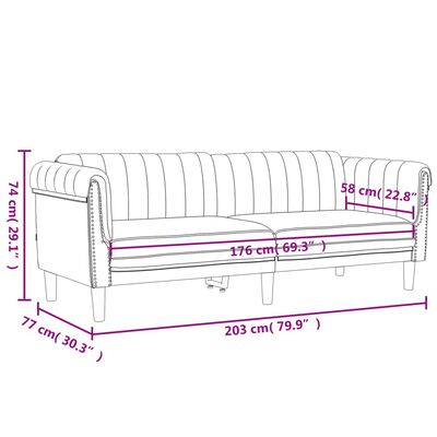 vidaXL Set canapea, 2 piese, gri deschis, catifea