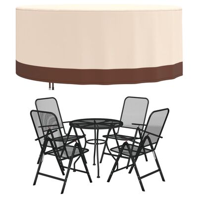 vidaXL Husă mobilier de grădină rotundă, bej, Ø 213x71 cm Oxford 600D