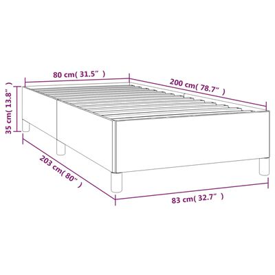 vidaXL Cadru de pat, negru, 80x200 cm, piele ecologică