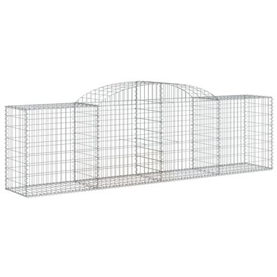 vidaXL Coșuri gabion arcuite 10 buc, 300x50x80/100 cm, fier galvanizat