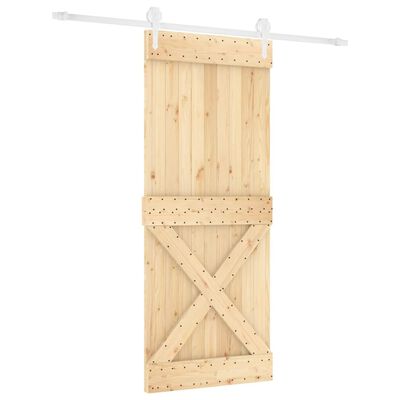 vidaXL Ușă glisantă cu set de feronerie 85x210 cm, lemn masiv de pin