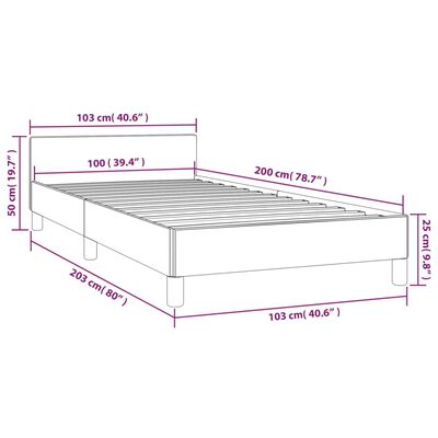 vidaXL Cadru de pat cu tăblie, negru, 100x200 cm, piele ecologică