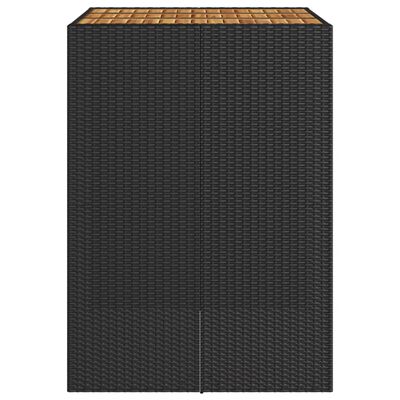 vidaXL Masă bar grădină blat lemn acacia negru 105x80x110 cm poliratan