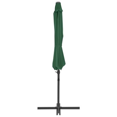 vidaXL Umbrelă suspendată cu stâlp din oțel, verde, 300 cm