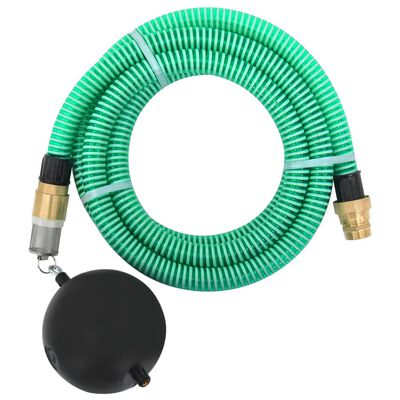 vidaXL Furtun de aspirație cu racorduri din alamă, verde 1,1" 15 m PVC