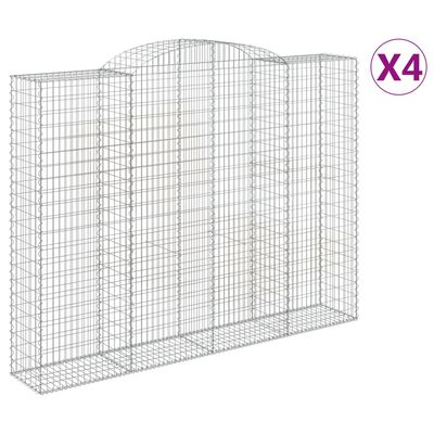 vidaXL Coșuri gabion arcuite, 4 buc, 300x50x220/240cm, fier galvanizat