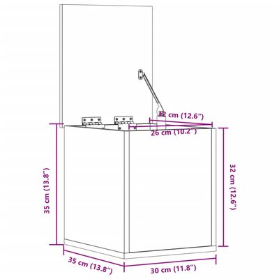 vidaXL Cutie de depozitare, stejar fumuriu, 30x35x35 cm lemn prelucrat