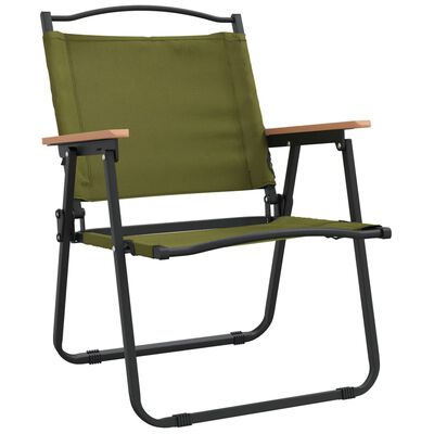 vidaXL Scaune de camping, 2 buc., verde, 54x55x78 cm, țesătură Oxford