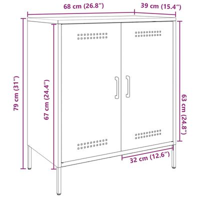 vidaXL Dulap, antracit, 68x39x79 cm, oțel