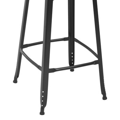 vidaXL Set mobilier de bar, 3 piese, negru, oțel