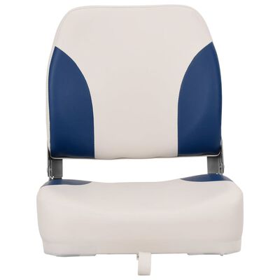 vidaXL Set scaun pliabil pentru barcă, 4 piese, cu pernă alb-albastru