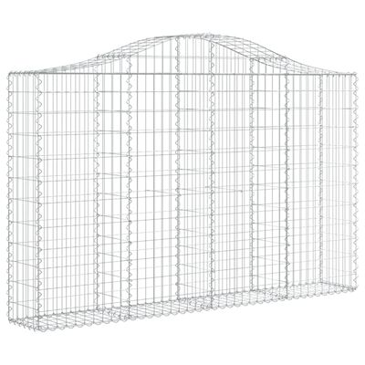 vidaXL Coșuri gabion arcuite 8 buc, 200x30x120/140 cm, fier galvanizat