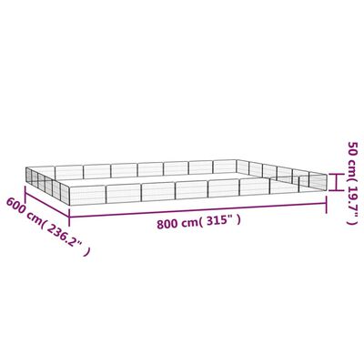 vidaXL Țarc câini 28 panouri negru 100x50 cm oțel vopsit electrostatic