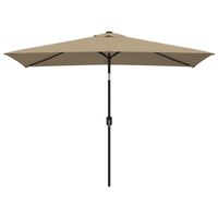 vidaXL Umbrelă de soare exterior, stâlp metalic, gri taupe, 300x200 cm